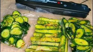 Малосольные огурцы на зиму в вакуумной упаковке. ✧ Salted cucumbers for the winter ✧ SUBTITLES
