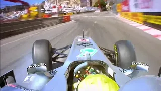 Nico Rosberg onboard huge crash at Monaco GP 2011