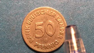 West Germany - 50 Pfennig Coin 1949 - Bank Deutscher Lander -Germany's First Post WWII Coin