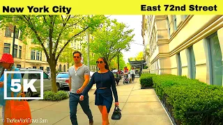 【5K】New York City | Walking tour Upper East Side | 72nd Street | Manhattan | 2022