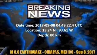 M 8.0 EARTHQUAKE - OFFSHORE CHIAPAS, MEXICO - Sep 8, 2017