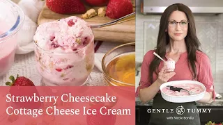 BEST Viral TikTok Cottage Cheese Ice Cream | Strawberry Cheesecake | Naturally Sweetened & GF