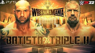 WWE 2K22 WM 35 MOMENTS BATISTA VS TRIPLE H NO HOLDS BARRED (LEGEND DIFFICULTY) [1080P 60FPS PS5]