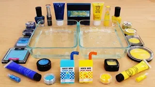 Mixing Makeup Eyeshadow Into Slime! Blue vs Yellow Special Series Part 53 Satisfying Slime Video