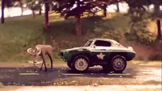 Stop-motion car chasing animation.