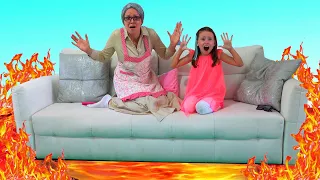 The Floor is Lava - Alice Play Fun Games with Grandma