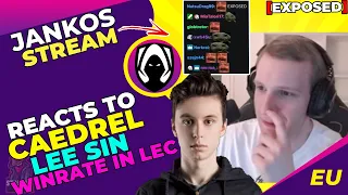 Jankos Reacts to CAEDREL Lee Sin WINRATE in LEC 👀