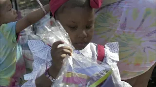 Andrew Holmes distributes Easter baskets in Englewood despite recent accident