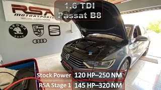 VW Passat 1.6 TDI DSG RSA Stage1 145hp 320nm | Stock: 120hp - 250 NM | 50-150 km/h Acceleration