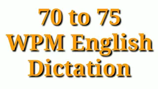 70 WPM English Dictation | 70 Speed English Dictation | English Shorthand 70 wpm | #stenographysikho