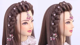 2 Simple open hairstyle for wedding l Bridal hairstyles kashee's l engagement look l front variation