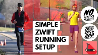 Zwift Running Setup - Affordable, No Sensors Required! (Treadmill Smart Speed App)