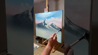 Bob Ross style landscape oil painting #art #artist #artshorts #painting #artwork #shortsvideo #arts