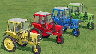 Farm Jobs With Tractors ! MINI COLORED TRACTORS & BARBIE TRUCK ! Farming Simulator 22