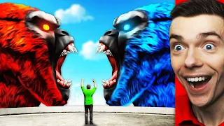 FIRE KING KONG vs WATER KING KONG In GTA 5 (Battle)