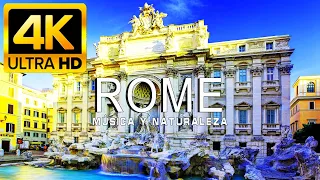 VOLANDO SOBRE ROME 4K | Increíble paisaje natural hermoso con música relajante | VÍDEO 4K ULTRA HD