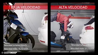 🏍💥🚗 Crash Test X alcance entre: Moto SCOOTER 125 contra TURISMO