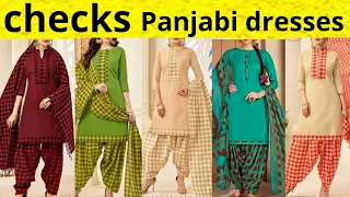 Checks Panjabi dresses,check punjabi suit designcheck punjabi suit,