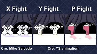 Alphabet Lore but X and Y and P Fight Comparison