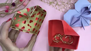 Easy Origami Heart Box ❤️ DIY Gift Box | Birthday Valentine’s Day Ideas Paper Craft Tutorial