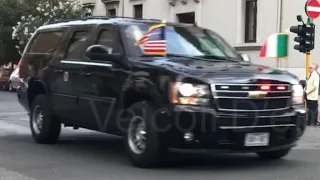 US Presidential Motorcade in Rome for meeting/Corteo presidente degli Stati Uniti Trump con NOCS