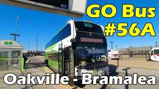 4K GO Transit Route 56A Bus Ride from Oakville GO to Bramalea GO Bus Terminal (Duration 1h)