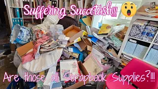 Organizing a mountain of scrapbooking supplies! Where to even start? #craftroom #cleaningmotivation