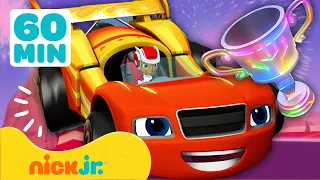 Blaze e le Mega Macchine | I migliori SALVATAGGI SU PISTA di Blaze | Compilation di 60 min | Nick Jr