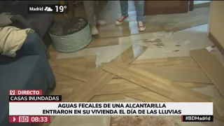 Los efectos de la Dana en una casa en Vallecas por culpa de una alcantarilla taponada