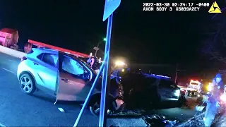 Drunk Woman Crashes Into Police Car During Traffic Stop