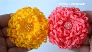 Цветок крючком. Хризантема. Flower crochet. Chrysanthemum DIY