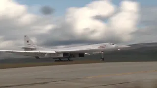 Flights to Anadyr airfield strategic bombers Tu-160 of the Russian space forces