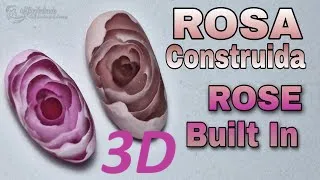 Como fazer Rosa 3D Construída How to make 3D Rose Built In Gel