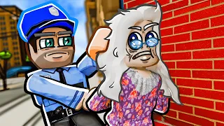 ROBLOX POLICE OFFICER SLAMS GRANDMA AGAINST WALL (she kinda deserved it tho)