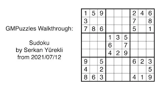 GMPuzzles - 2021/07/12 - Sudoku by Serkan Yürekli