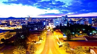 NAMIBIA WINDHOEK CITY CENTER AERIAL GALLERY BY NIGHT | АЭРОФОТОСЪЕМКА ЦЕНТР ГОРОДА ВИНДХУК НАМИБИЯ