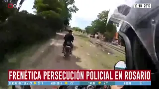 Rosario: Policías en moto persiguieron a toda velocidad a dos sospechosos y los detuvieron