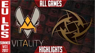 VIT vs NIP Highlights ALL GAMES | EU LCS Week 6 Summer 2017 | Vitality vs Ninjas In Pyjamas