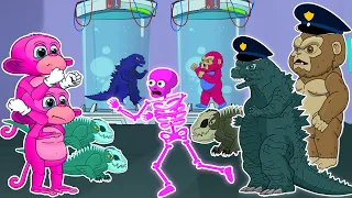 GODZILLA SON KONG: Mortha, Skeleton Future Technology If Boundary Changes? Monkey Cartoon Animation!