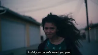 Rue takes a drug test  ( euphoria season 1 ep 1 )