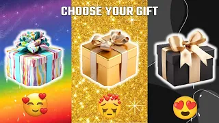 Choose your gift box 🎁 🌈 Rainbow 🏅 Gold 🖤 Black 🎏 3 gift box challenge 🌟