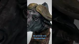 Cape Buffalo 3d printed and handpainted bust