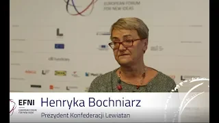 Henryka Bochniarz, prezydent Konfederacji Lewiatan podczas EFNI 2018