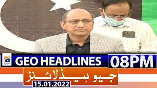 Geo News Headlines Today 08 PM | PPP | PTI | MQM | 15th jan 2022