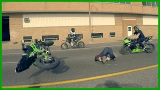 MOTORCYCLE ACCIDENT Rider HITS RIDER IN FRONT OF HIM HILARIOUS ENDING MOTORCYCLE CRASH FAIL 2015