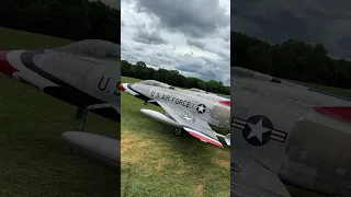 Huge F-100 D Super Sabre scale RC Airplane during the noon main line demo at Joe Nall.  #rcairplane