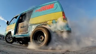 RAW Rotary Powered Mystery Machine Burnout! BLOWS ENGINE! 🤷‍♂️