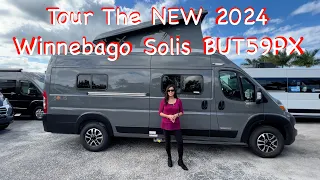 Tour The NEW 2024 Winnebago Solis BUT59PX B-Class Adventure Van With The Pop-Top Bunk Sleeping Area