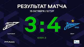 ЮФЛ-3. СШОР Зенит - Зенит. 12-й тур. Обзор