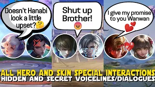 ALL SPECIAL/HIDDEN INTERACTIONS IN-GAME | HERO AND SKINS EASTER EGG DIALOGUES  | MOBILE LEGENDS 2022